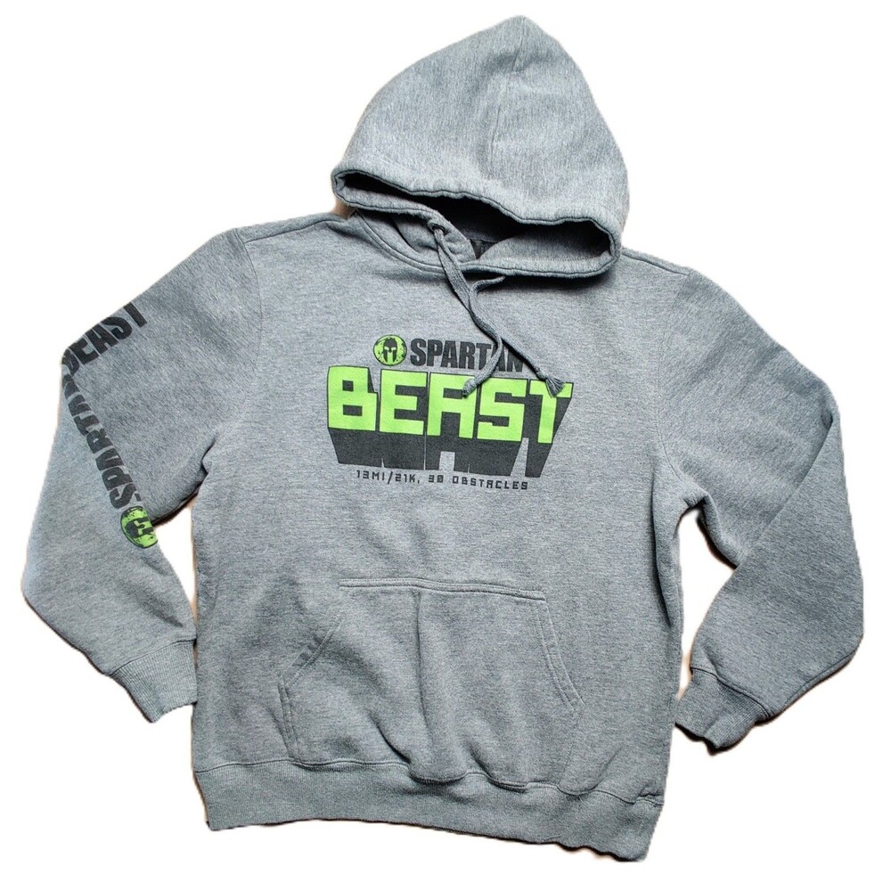 Spartan Beast Hoodie Gray Men’s M Craft Pullover Sweatshirt Graphic